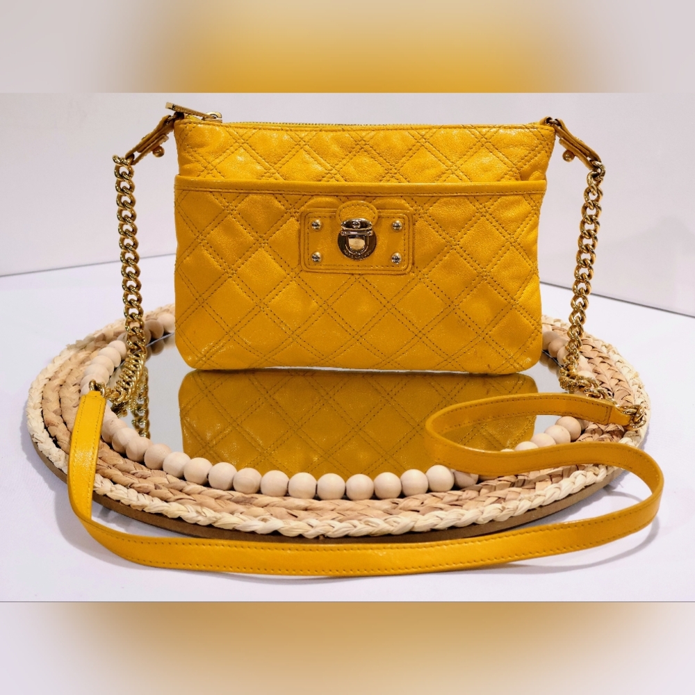 Marc Jacobs Mustard Quilted Crossbody Bag